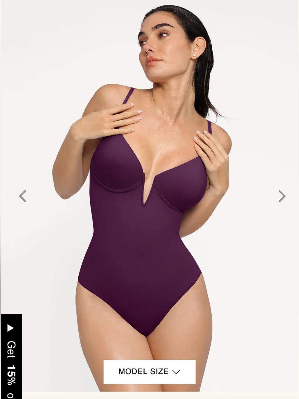 Plunge V-Wire shape wear swimsuit  from popilush in Deep Plum
